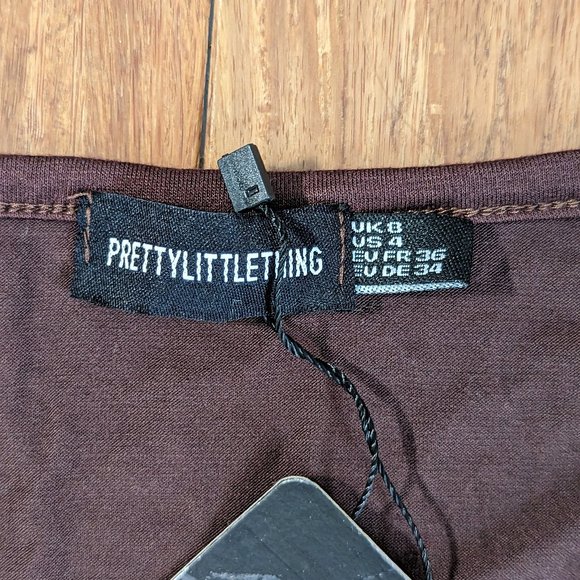 PrettyLittleThing Jersey Knot Front Long Sleeve Crop Top - Picture 6 of 11